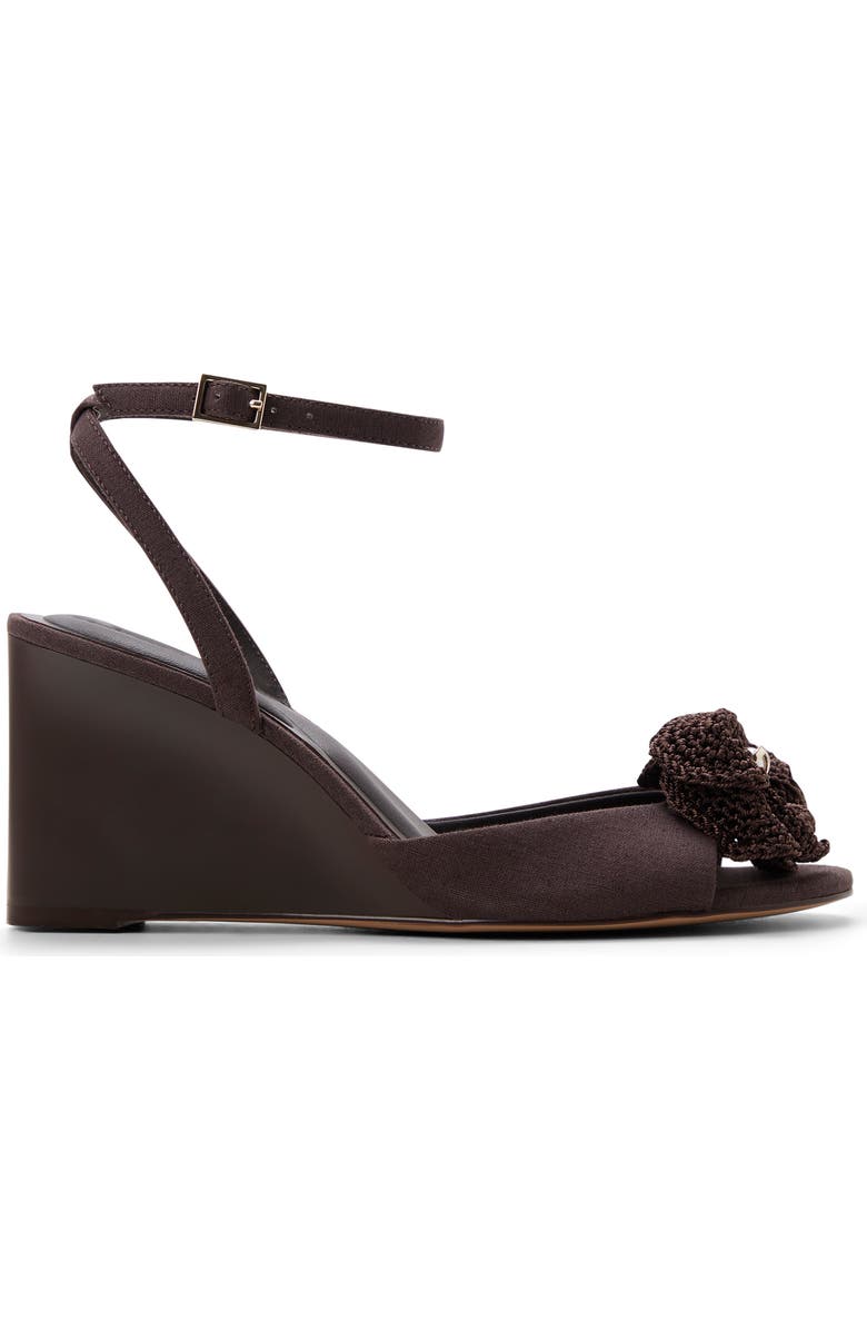 Ted Baker Bridget Ankle Strap Wedge Sandal, Alternate, color, Dark Brown