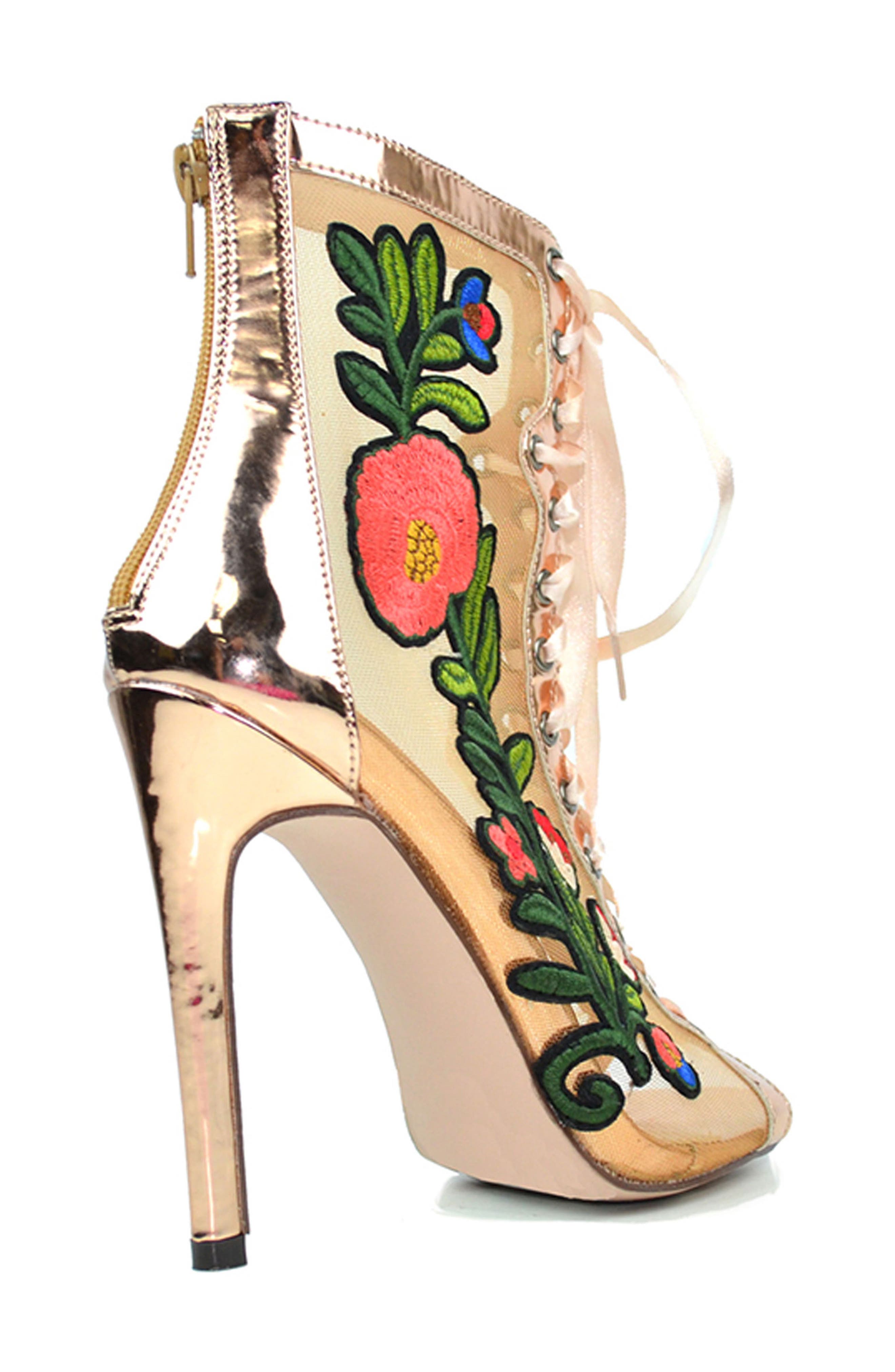 CHASE AND CHLOE Rhode Lace-Up Boot, Alternate, color, Rose/ Gold