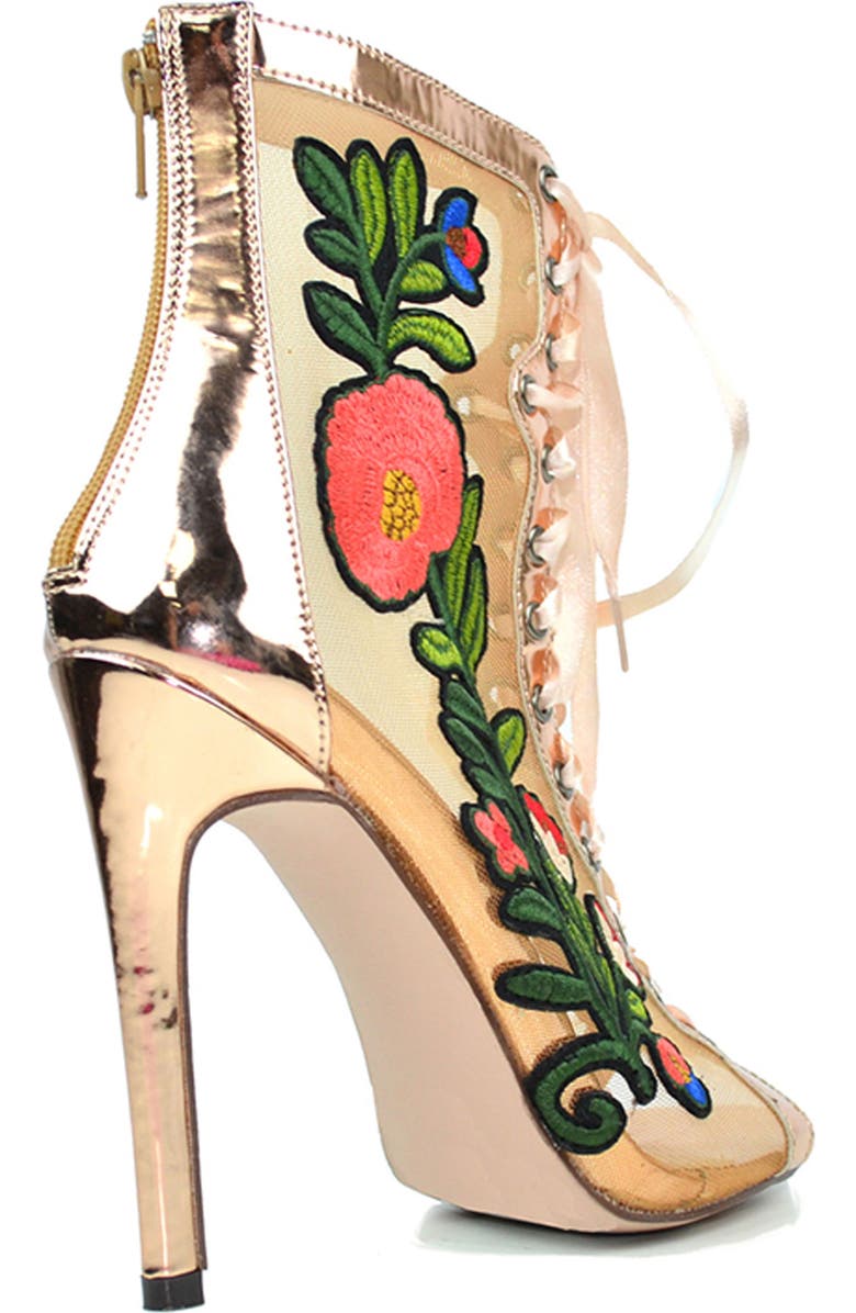 CHASE AND CHLOE Rhode Lace-Up Boot, Alternate, color, Rose/ Gold