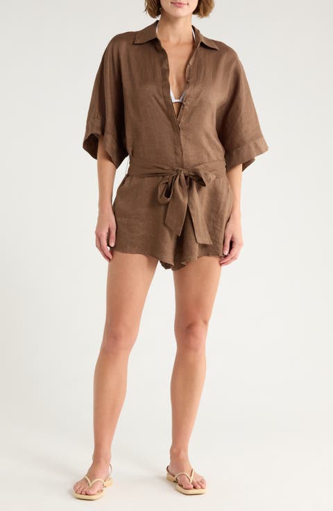 Linen Cover-Up Romper