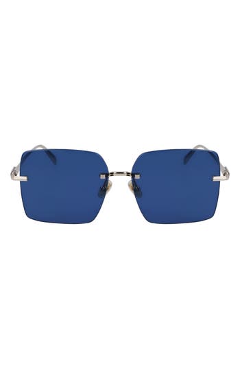 Ferragamo Prisma 60mm Rectangular Sunglasses In Blue