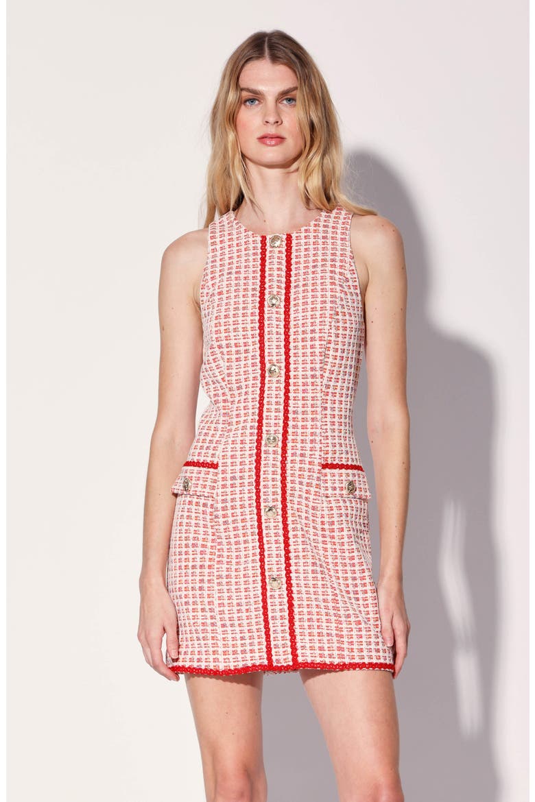 Alexia Tweed Minidress, Alternate, color, VALLEY RED TWEED
