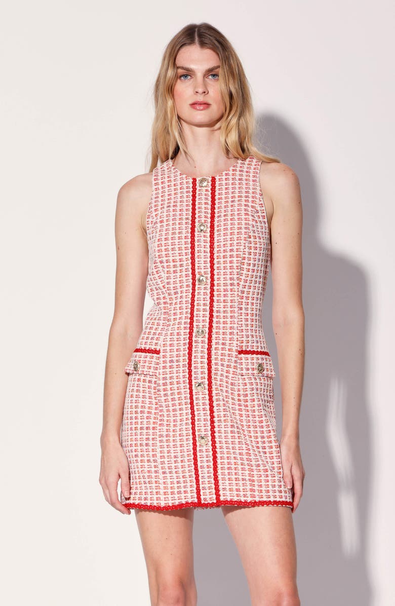 Walter Baker Alexia Tweed Minidress, Alternate, color, Valley Red Tweed