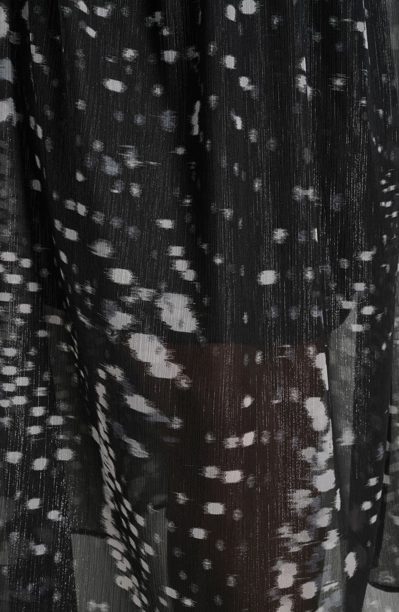 DKNY Shine Puff Sleeve Crinkle Chiffon Dress, Alternate, color, Reflected Lights