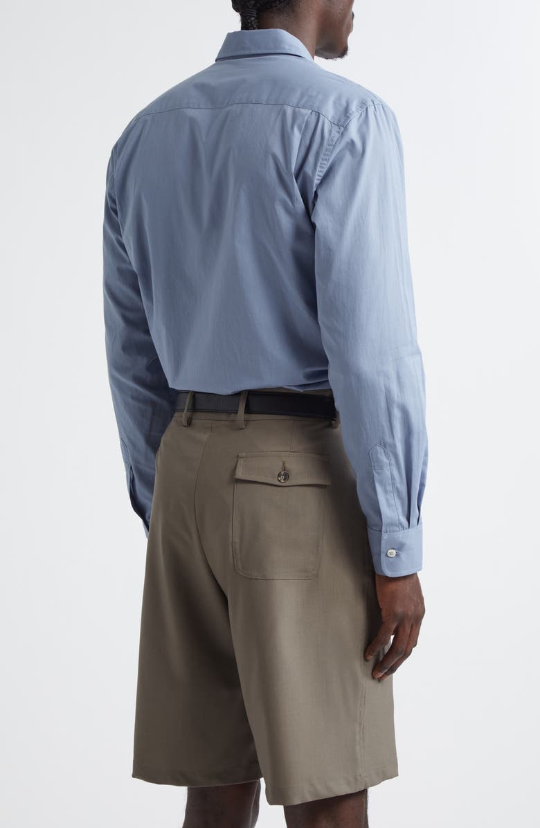 De Bonne Facture Artist Cotton & Hemp Button-Up Shirt, Alternate, color, Smoke Blue