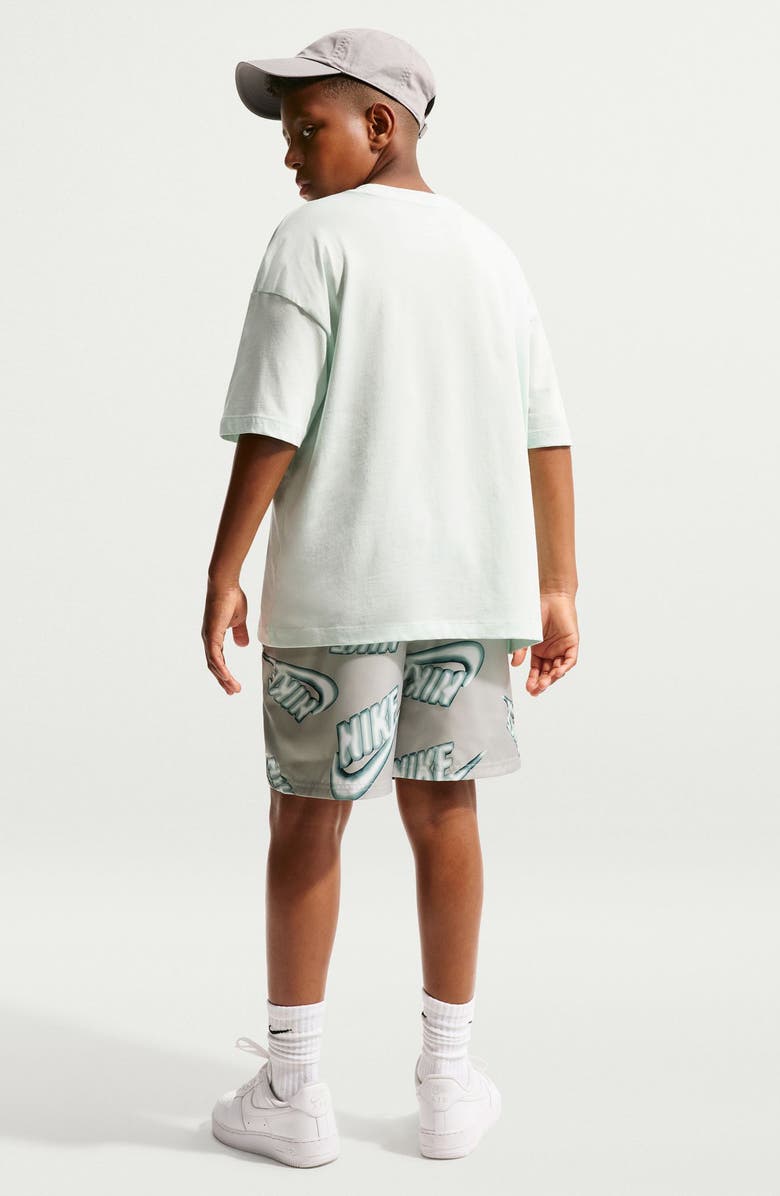 Nike Kids' Sportswear Club Woven Drawstring Shorts, Alternate, color, Spruce Fog/ Voltage Green