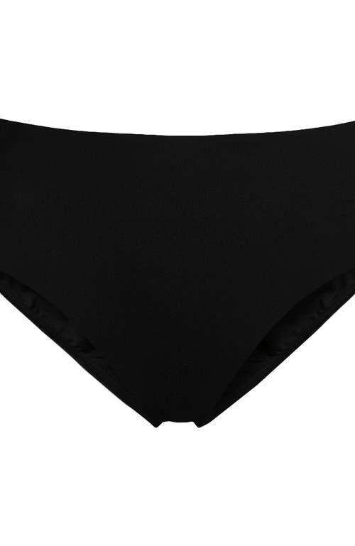 Lands' End Plus Size Mid Rise Classic Bikini Bottoms In Black