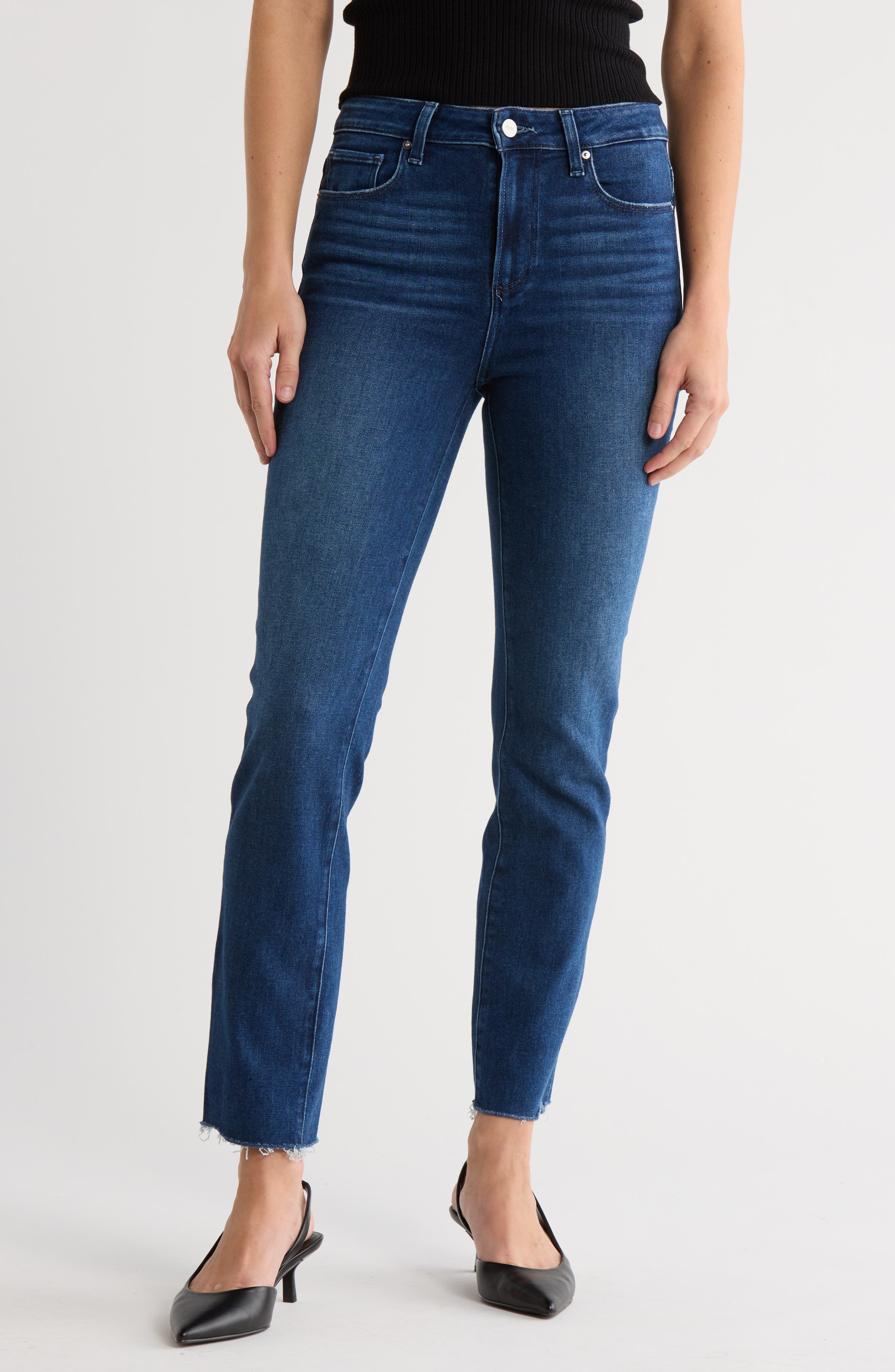 PAIGE Cindy High Waist Straight Leg Jeans