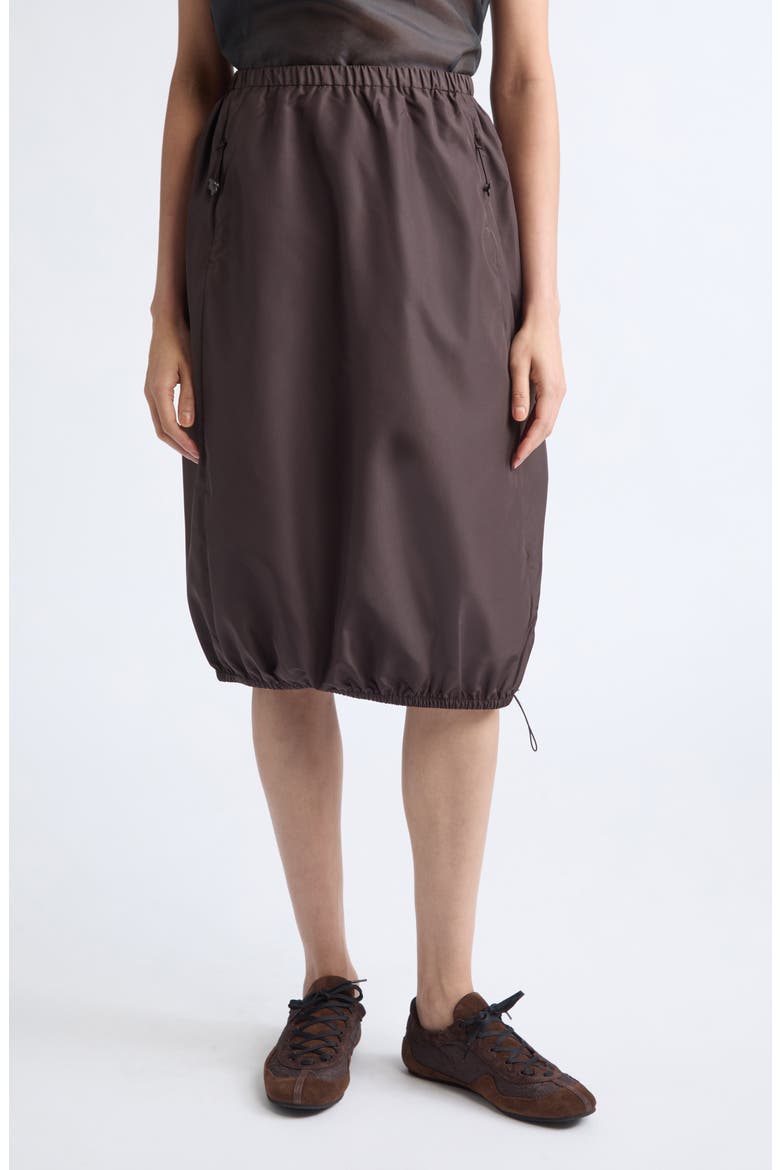 Fie Recycled Polyester Midi Skirt, Main, color, BROWN
