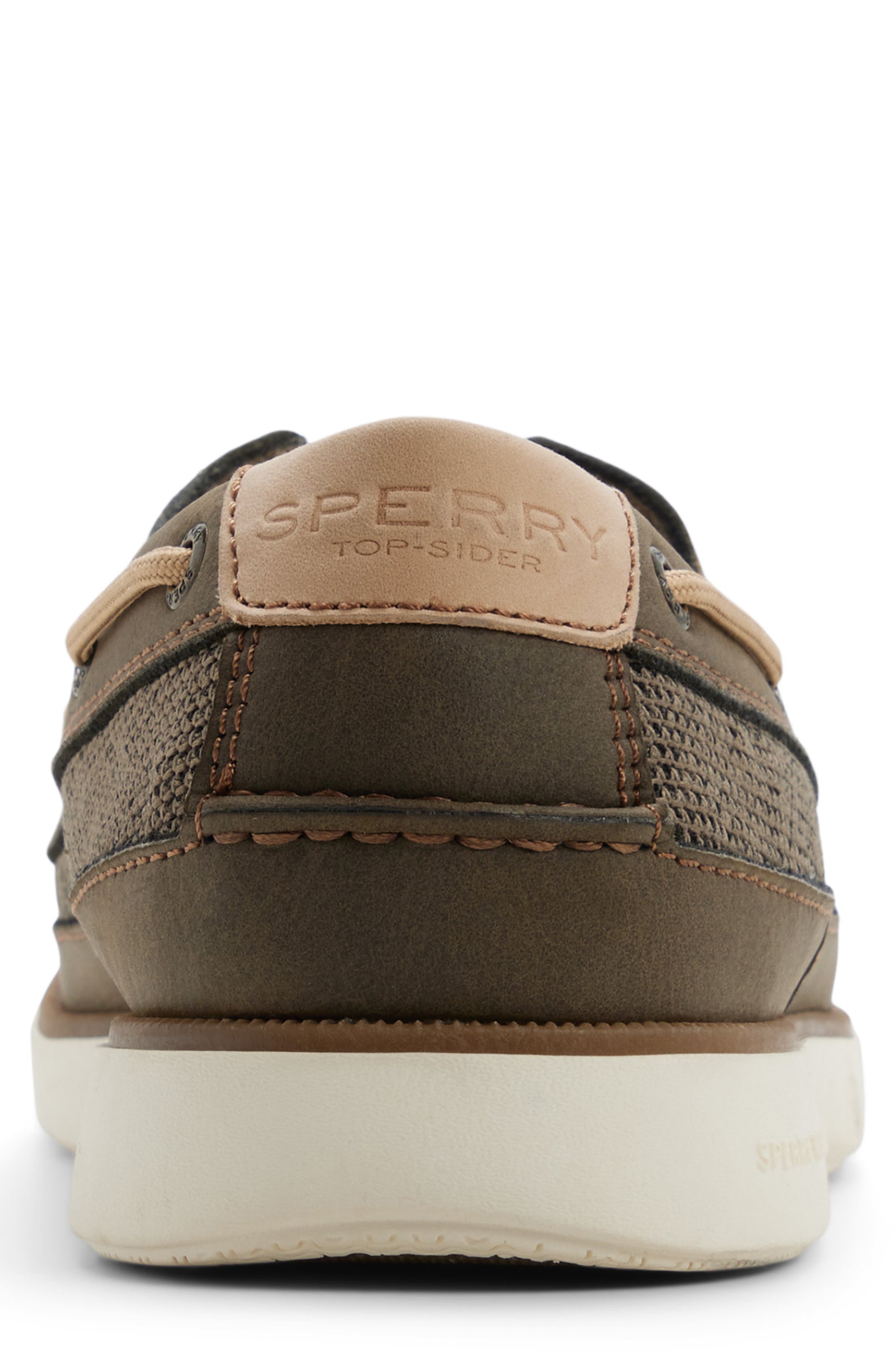 Sperry Hull 3-Eye Boat Shoe, Alternate, color, Olive