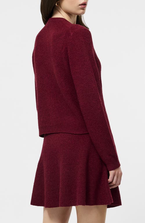 French Connection Vhari Rib Knit Top In Burgundy