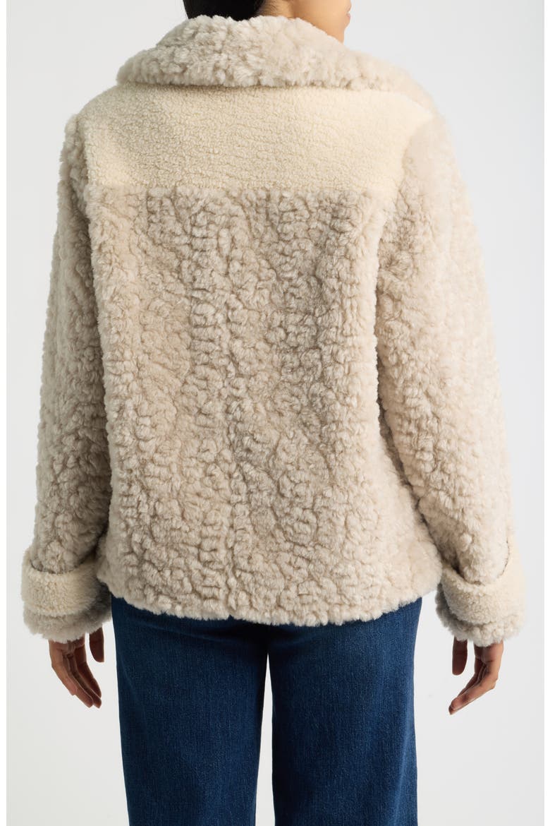 Faux Fur Combo Jacket, Alternate, color, GREY/ CREAM