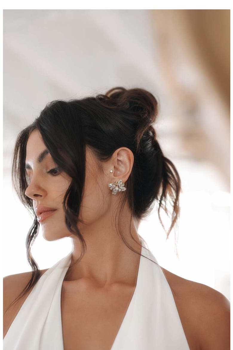 Quinn Crystal Stud Earrings, Alternate, color, Gold