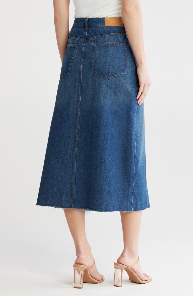 Noisy may Sanja High Waist Front Slit Denim Skirt, Alternate, color, 