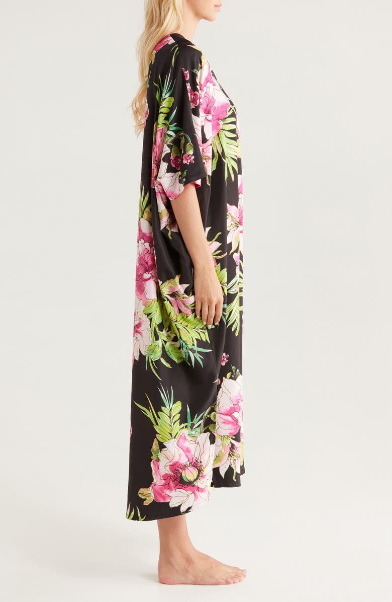 Natori Sonomi Floral Matte Satin Caftan Nightgown, Alternate, color, 