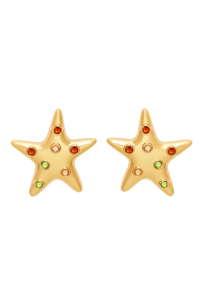 Sea Star Stud Earrings, Main, color, GOLD/ MULTI