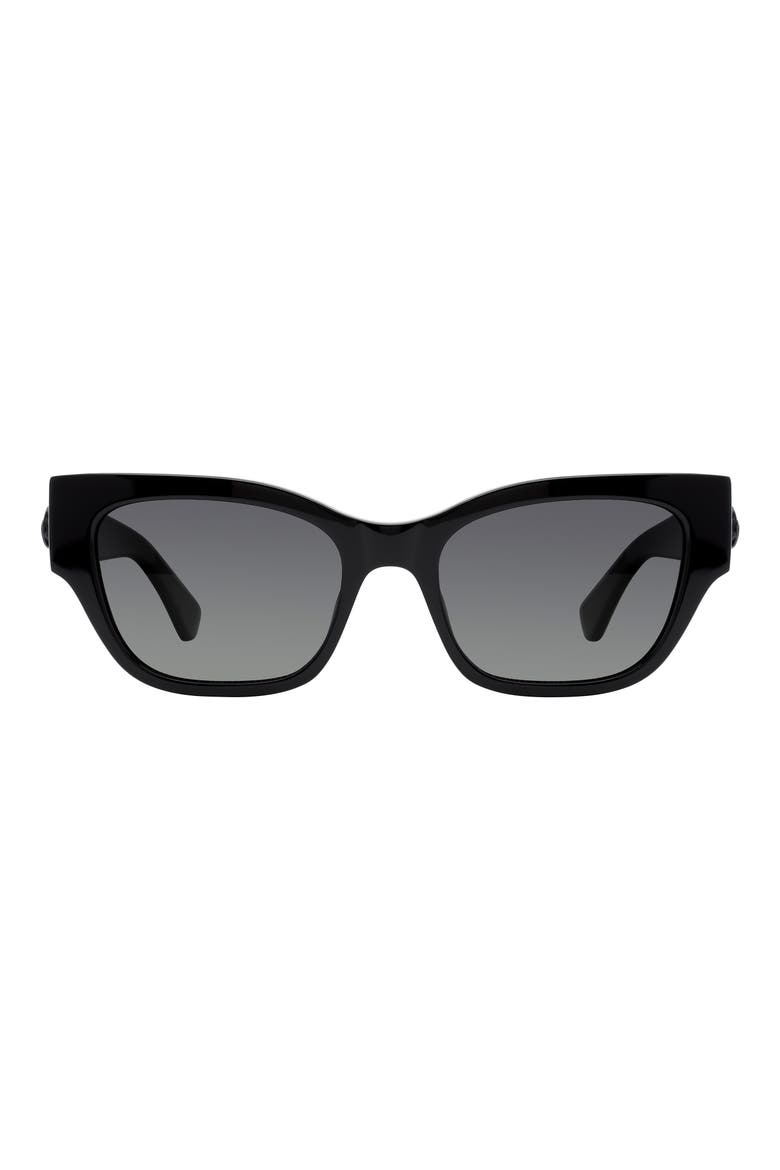 53mm Cat Eye Sunglasses, Main, color, BLACK/ SMOKE GRADIENT
