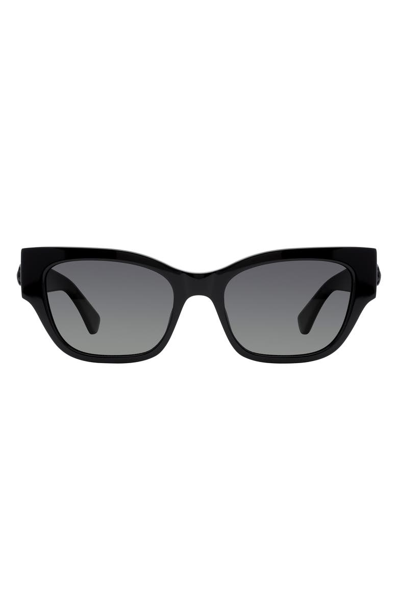 Kurt Geiger London 53mm Cat Eye Sunglasses, Main, color, Black/ Smoke Gradient