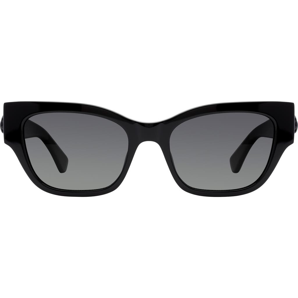 Kurt Geiger London 53mm Cat Eye Sunglasses In Black/smoke Gradient