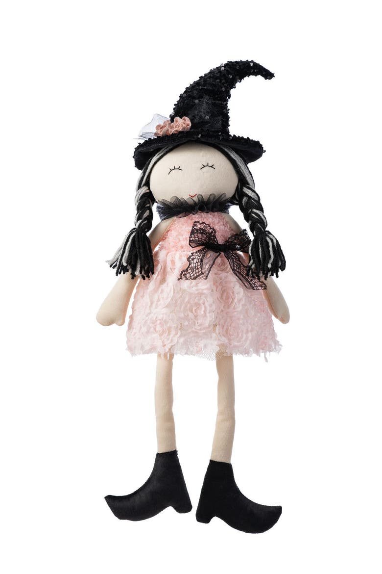 Halloween Fabric Dressed Witch or Pumpkin Sitter, Main, color, Pink