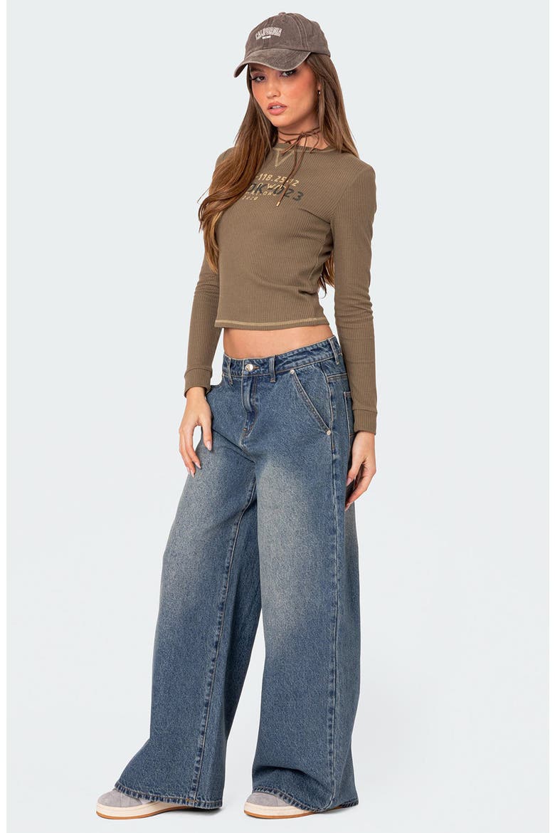 Baggy Wide Leg Jeans, Alternate, color, BLUE