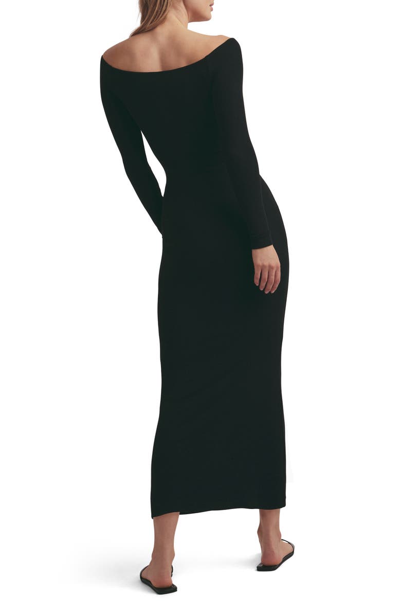 Favorite Daughter The Sara Off the Shoulder Long Sleeve Maxi Dress, Alternate, color, Black