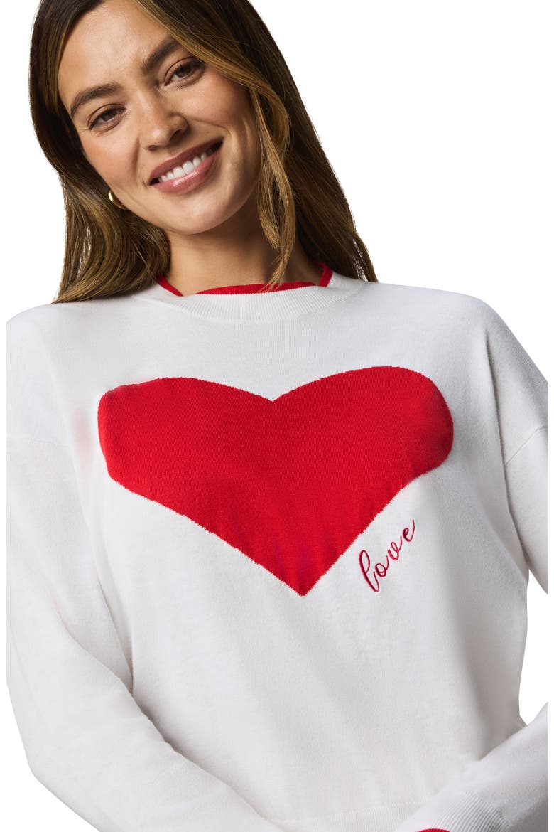 Leah Love Cotton Blend Sweater, Alternate, color, WHITE/ ROUGE