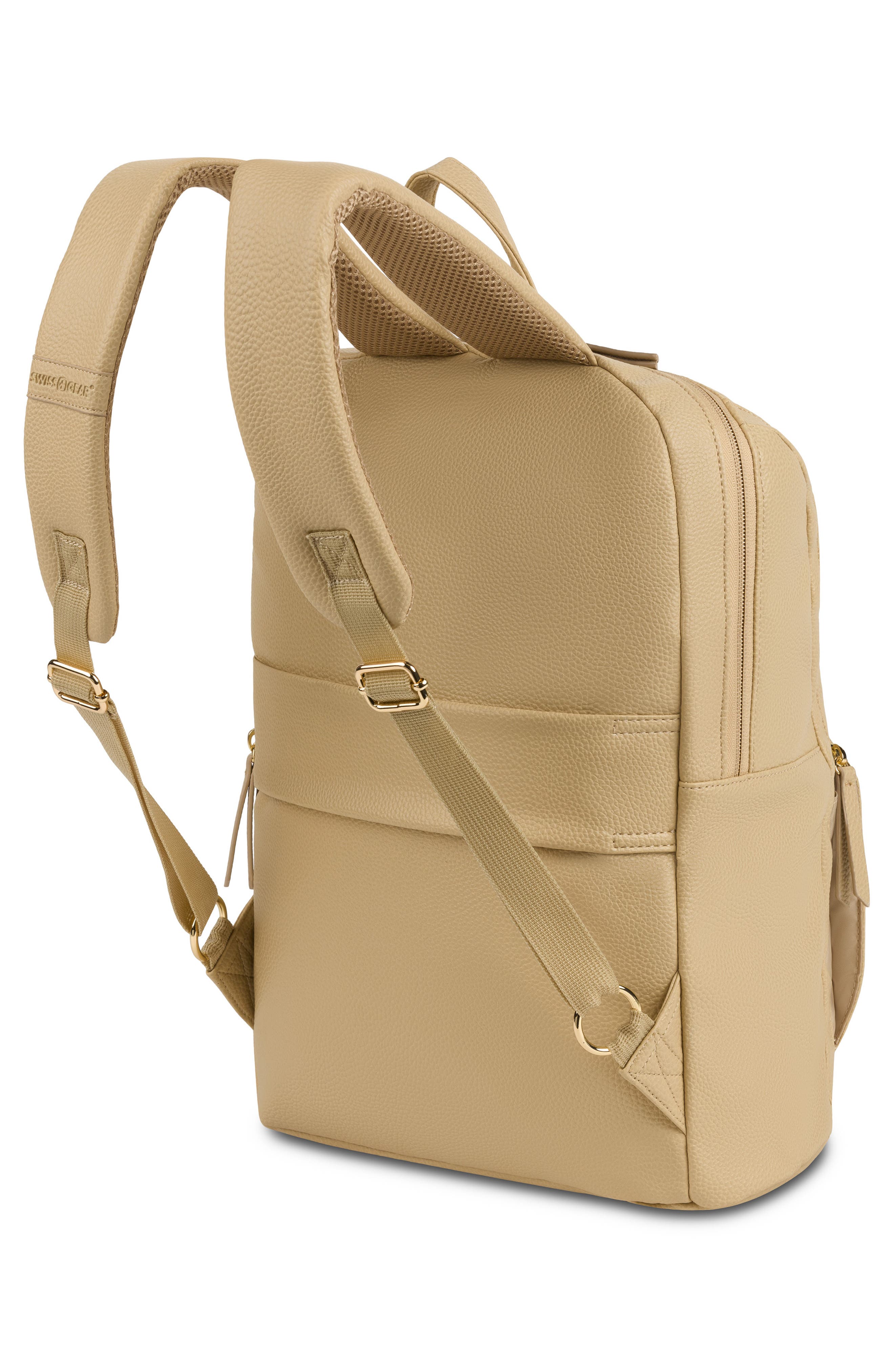 SWISSGEAR 9901 Faux Leather Laptop Backpack, Alternate, color, Cream
