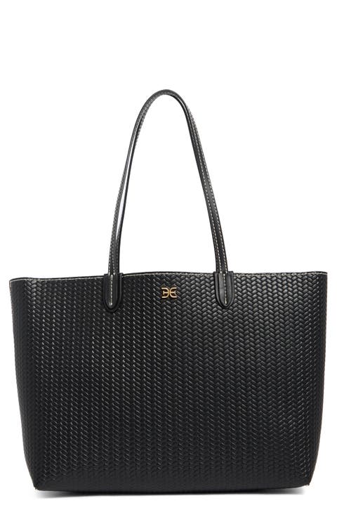 Eva Large Woven Tote Bag & Pouch