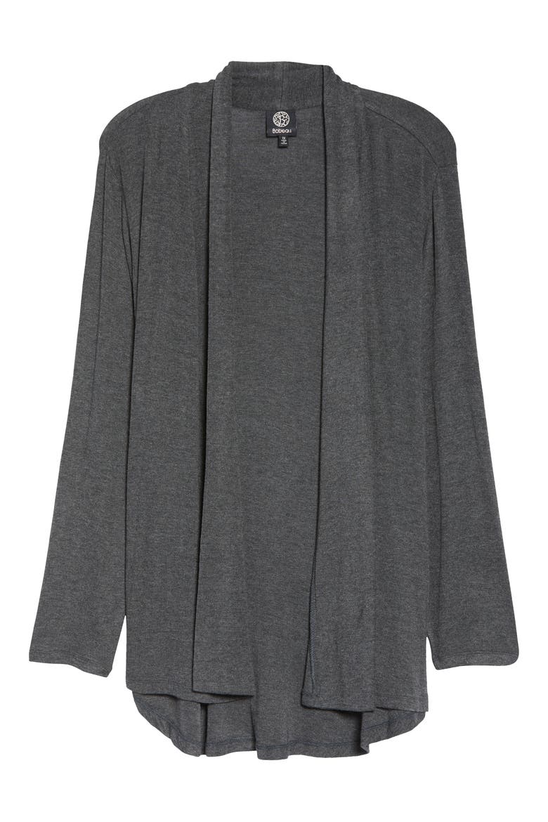 High/Low Cardigan, Alternate, color, CHARCOAL