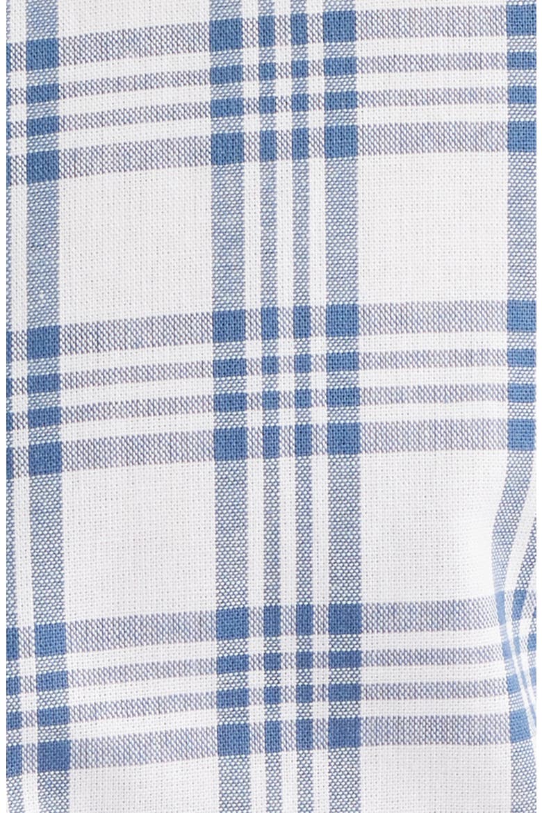 Trim Fit Plaid Cotton Dress Shirt, Alternate, color, NAVY/ WHITE