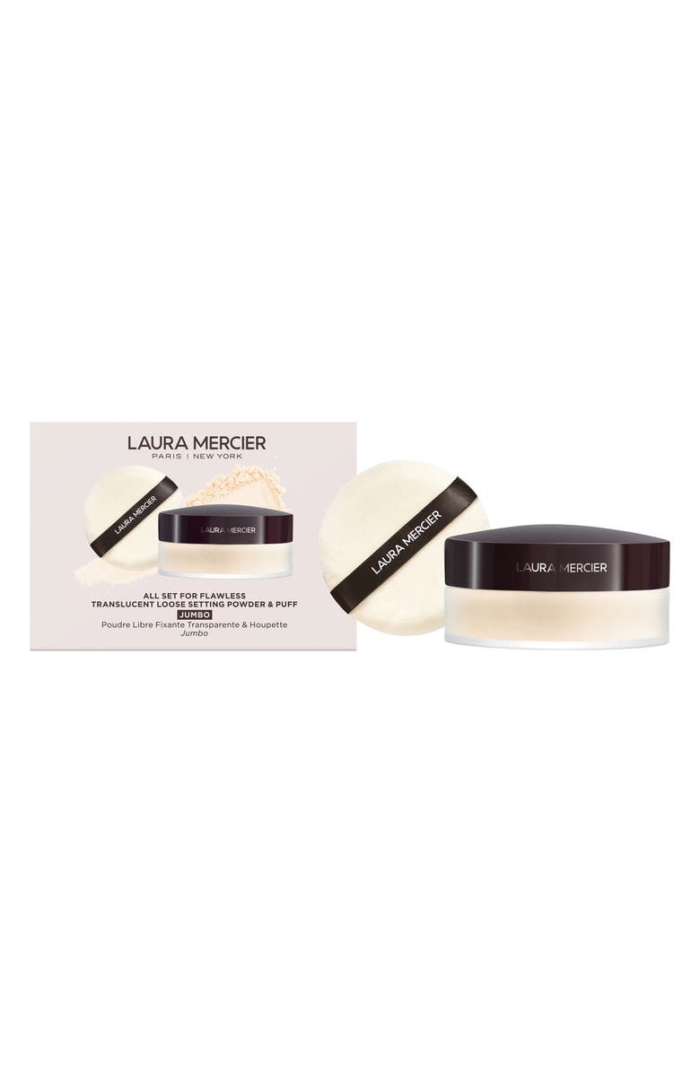 Laura Mercier All Set for Flawless Translucent Loose Setting Powder & Puff (Nordstrom Exclusive) $97 Value, Main, color,