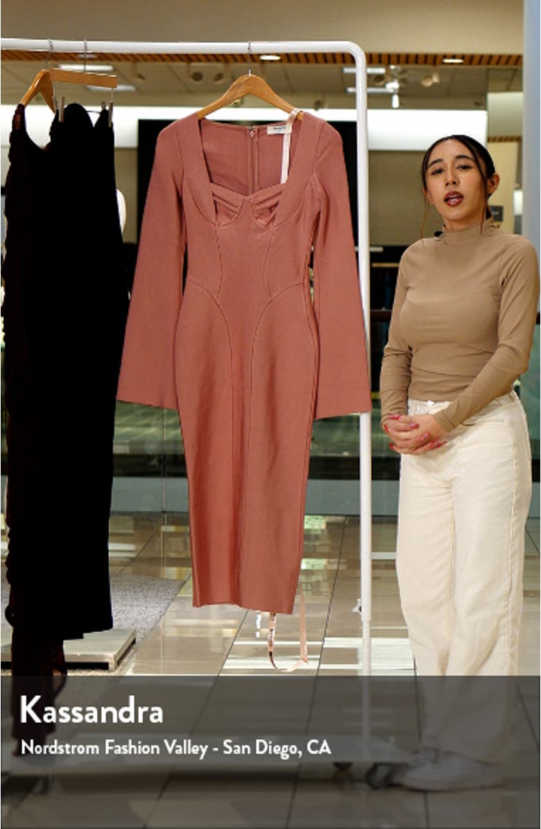 Long Sleeve Body-Con Midi Dress, sales video thumbnail