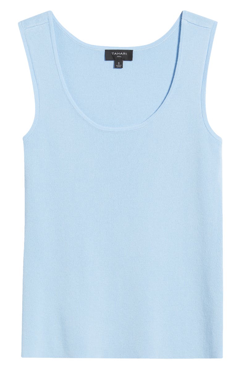 Tahari ASL Scoop Neck Sweater Tank, Alternate, color, Ice Blue