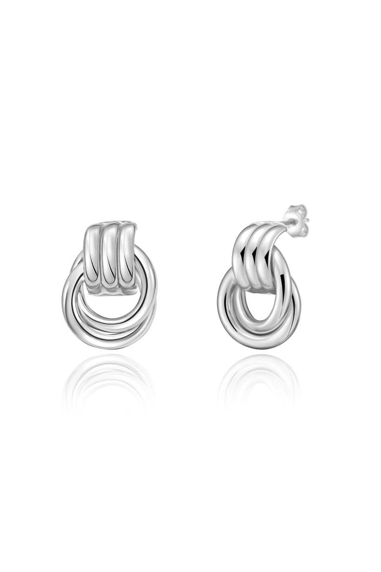 Gold Doorknocker Stud Earring, Main, color, Sterling Silver