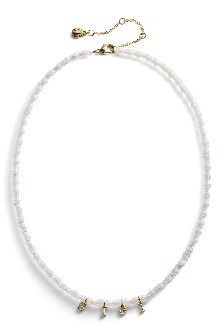 Custom Dainty Beaded Necklace, Main, color, WHITE