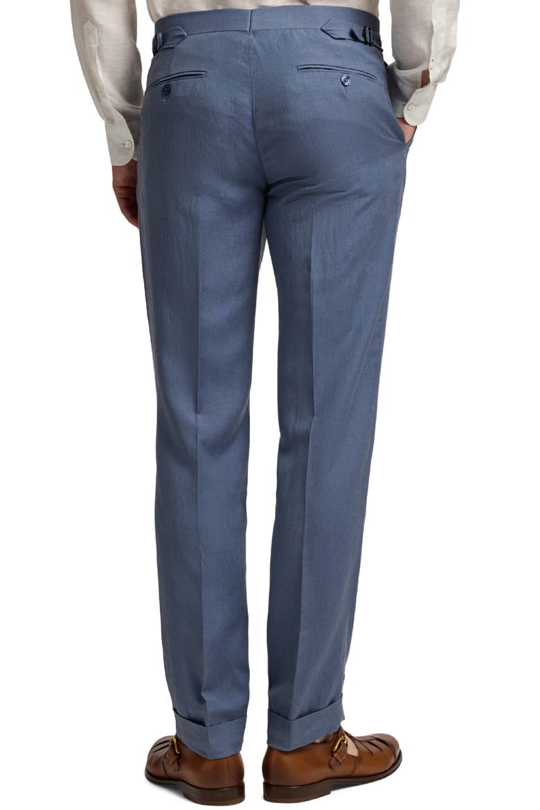 Gregory Flat Front Silk & Linen Trousers, Alternate, color, VINTAGE INDIGO