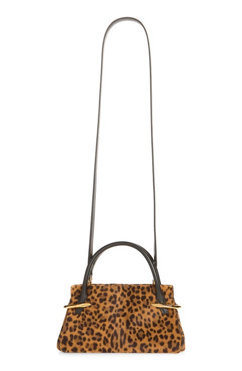 Mini Pinch Leopard Genuine Calf Hair Bag