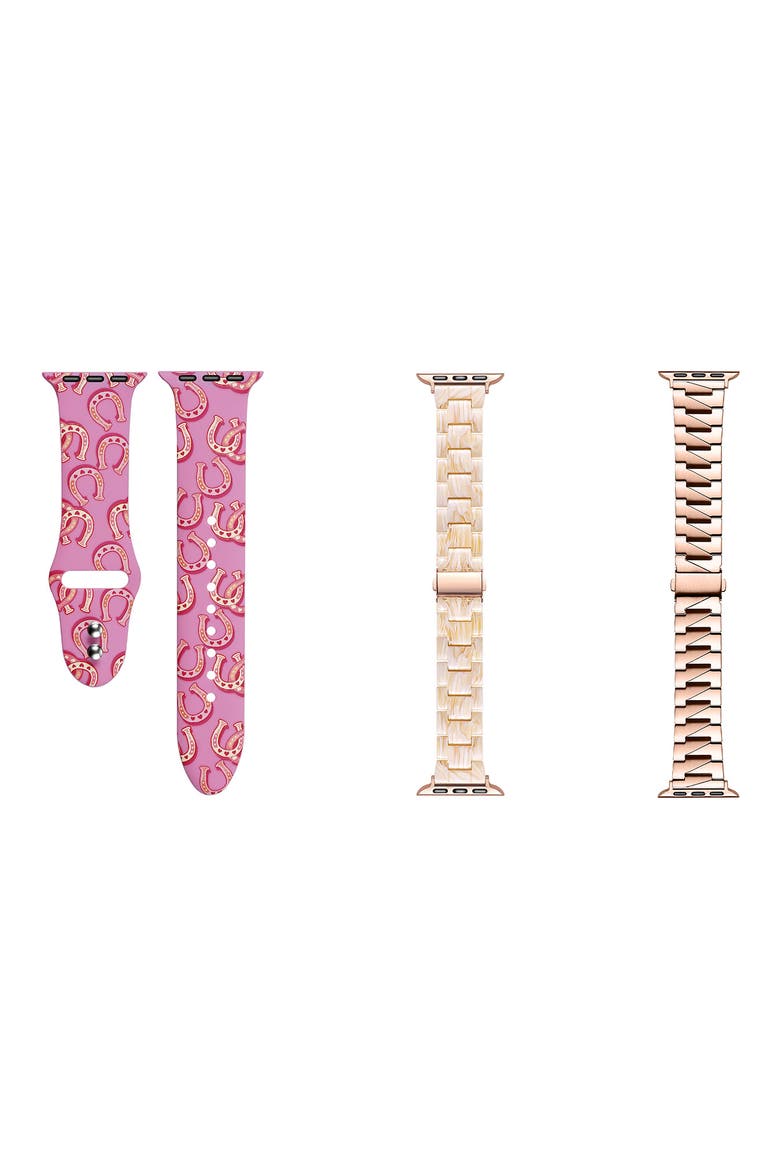 Scarlett Claire Set of 3 Watchbands, Alternate, color, PINK
