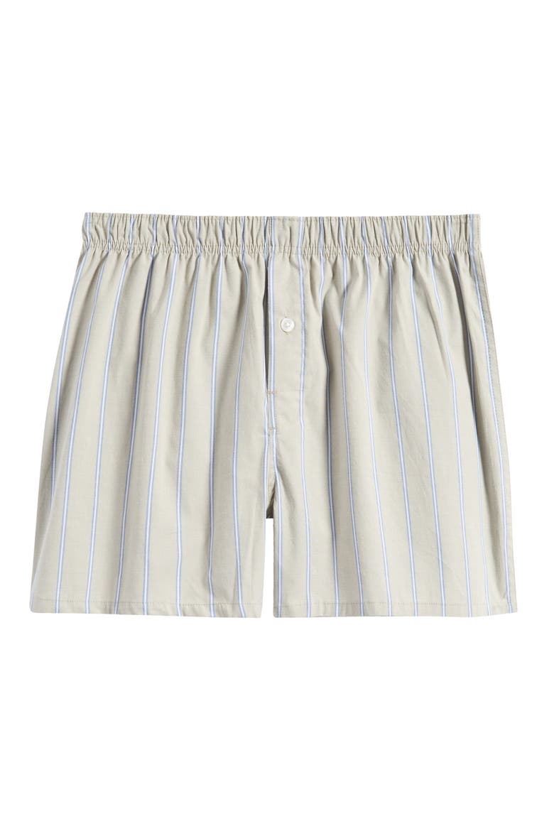 Modern Woven Stretch Cotton Boxers, Alternate, color, GREEN SEAGRASS HIP STRIPE