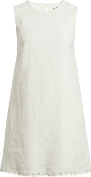 Madewell Embroidered Linen Mini Shift Dress