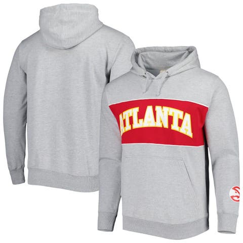 Men's Fanatics Branded Heather Gray Atlanta Hawks Wordmark French Terry Pullover Hoodie