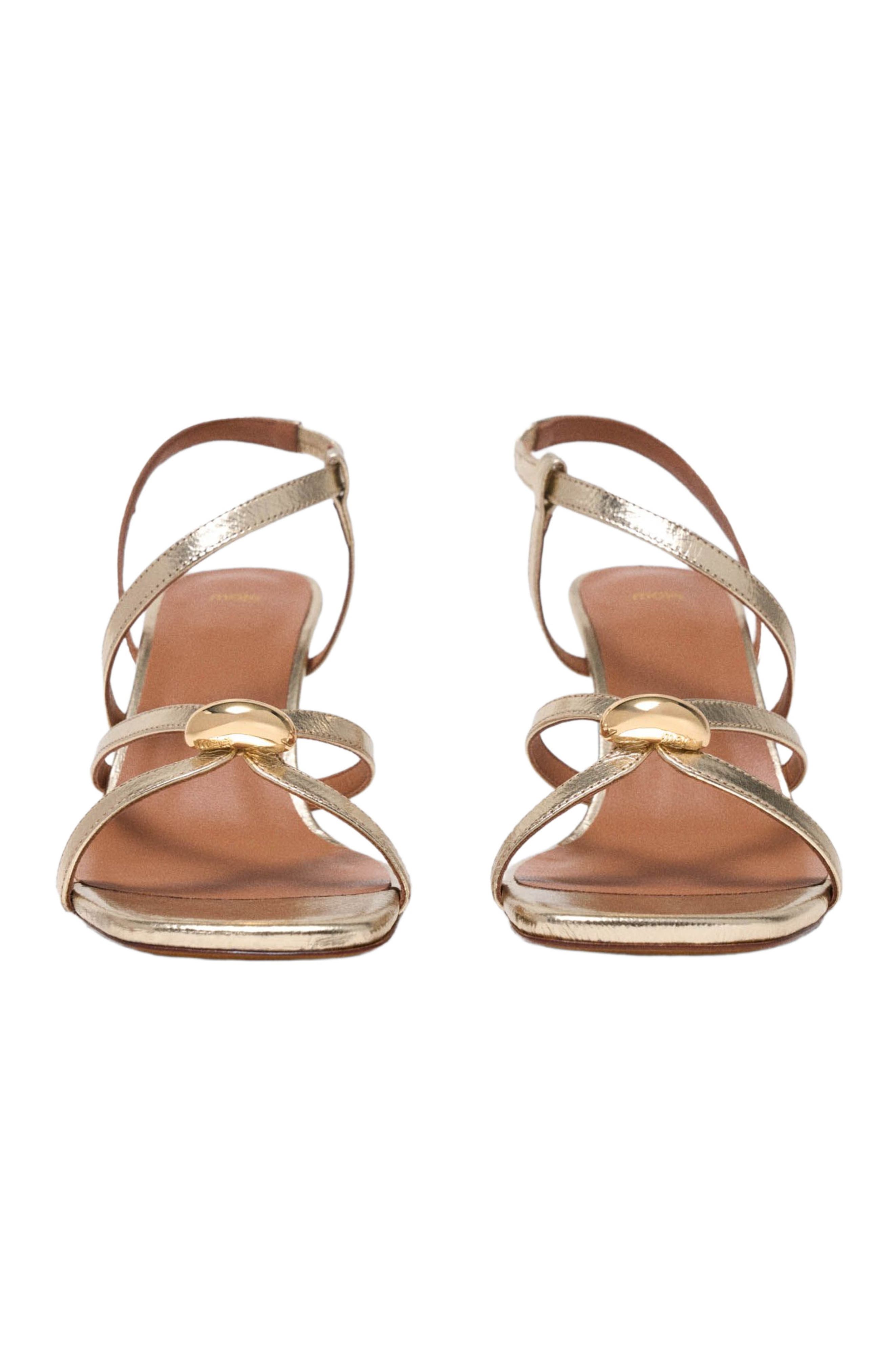 maje Metallic multi-strap sandals, Alternate, color, Light Gold