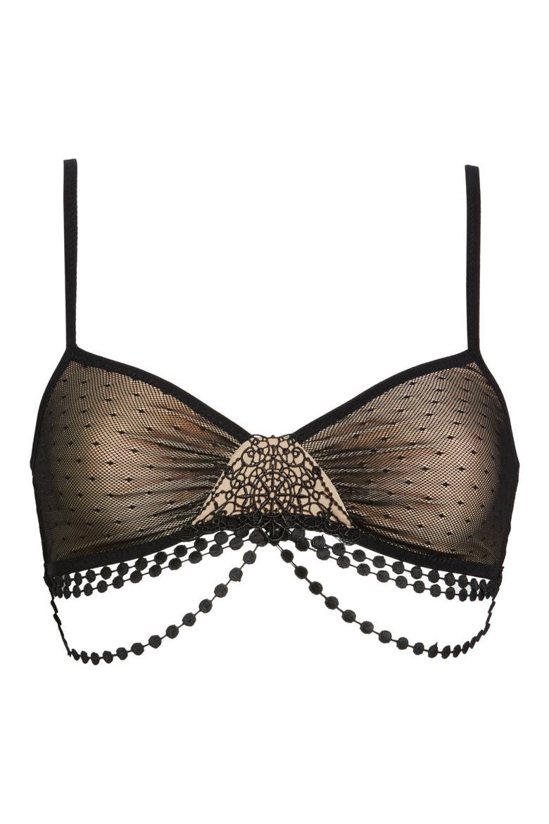 Jewel Fringe Bralette, Alternate, color, BLACK