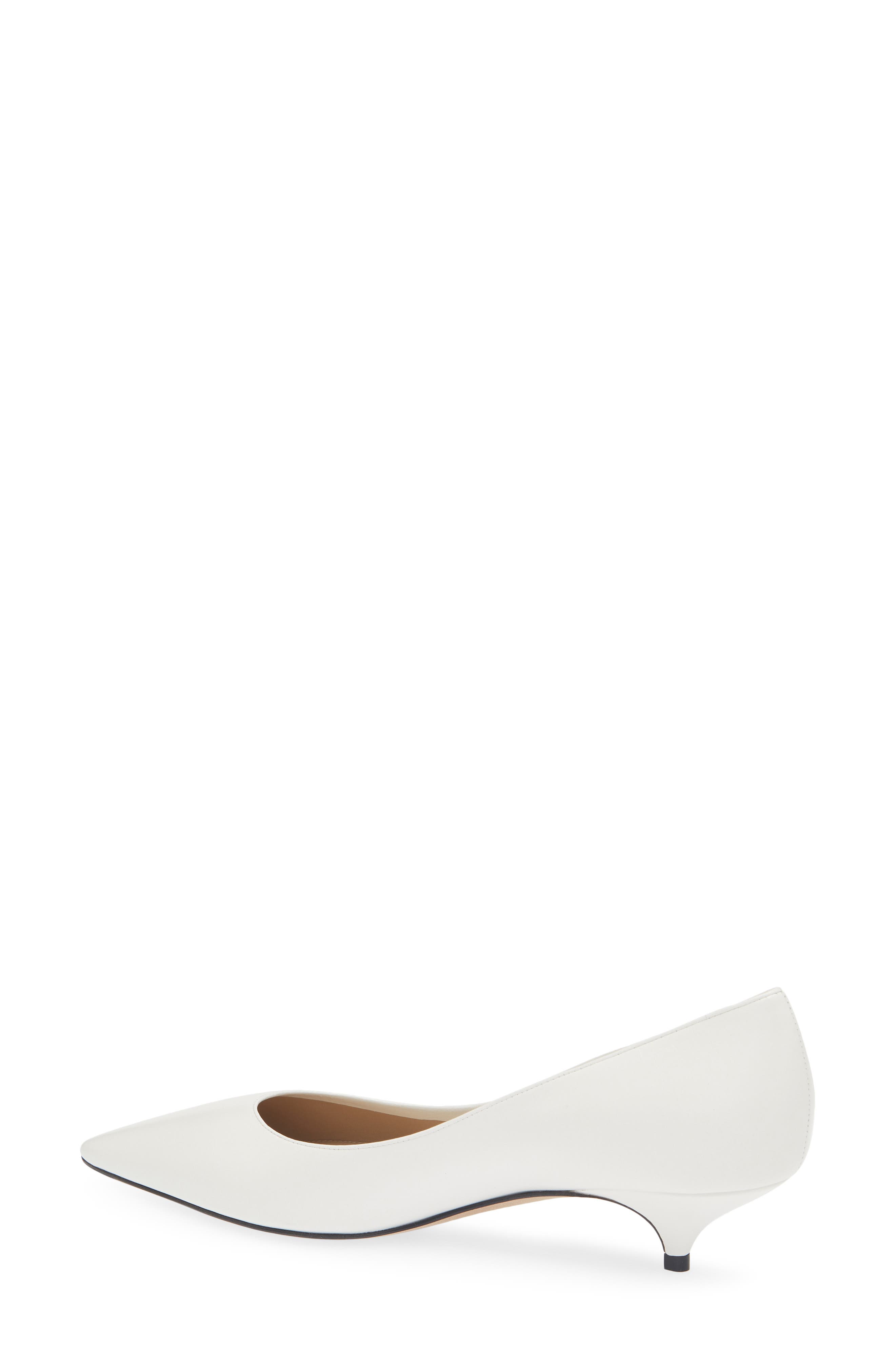The Row Liiisa Two Pointed Toe Kitten Heel Pump, Alternate, color, Optic White