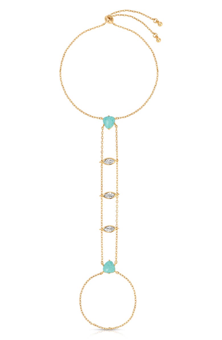 Ettika Reconstituted Turquoise Solstice Hand Chain, Main, color, Turquoise