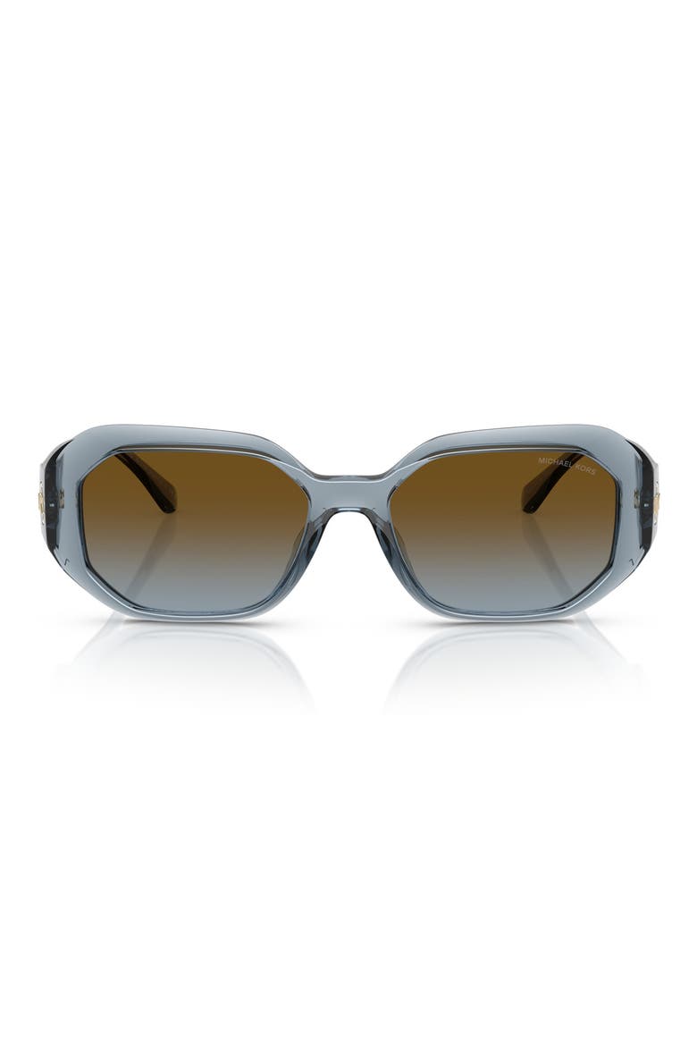 54mm Gradient Geometric Sunglasses, Main, color, DENIM TRANSPARENT / BROWN BLUE