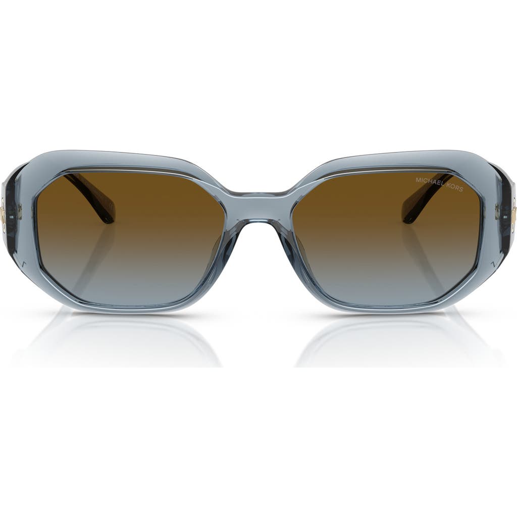 Michael Kors Womens Mk2240u Siesta Key Irregular-frame Acetate Sunglasses Blue In Blue