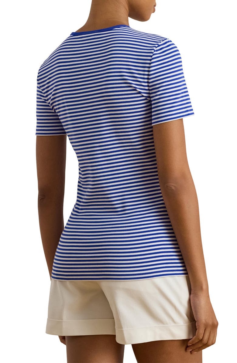 Lauren Ralph Lauren Stripe Cotton Blend T-Shirt, Alternate, color, Blue