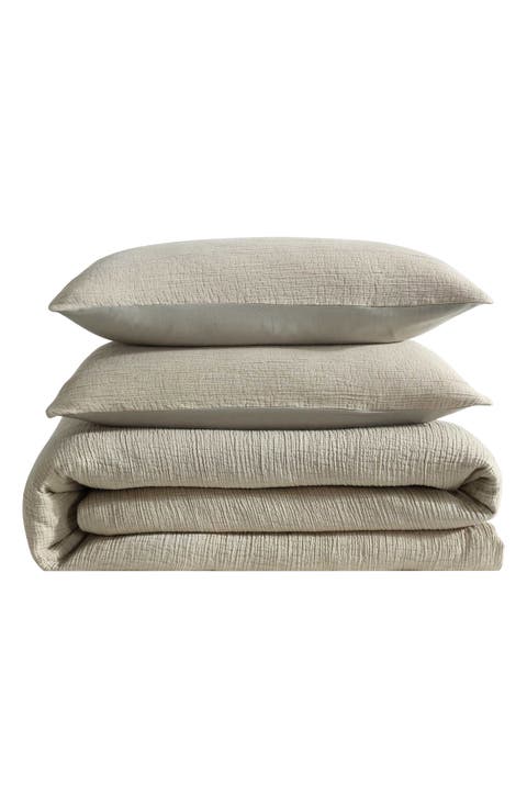 Washed Textured Duvet Cover & Shams Set